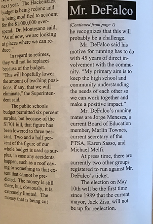 Joseph A. DeFalco Community Article Continuation